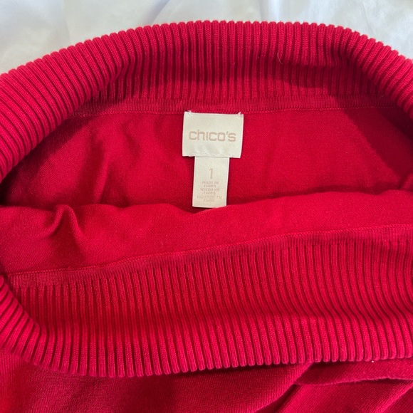 red off the shoulder sweater - Picture 4 of 6